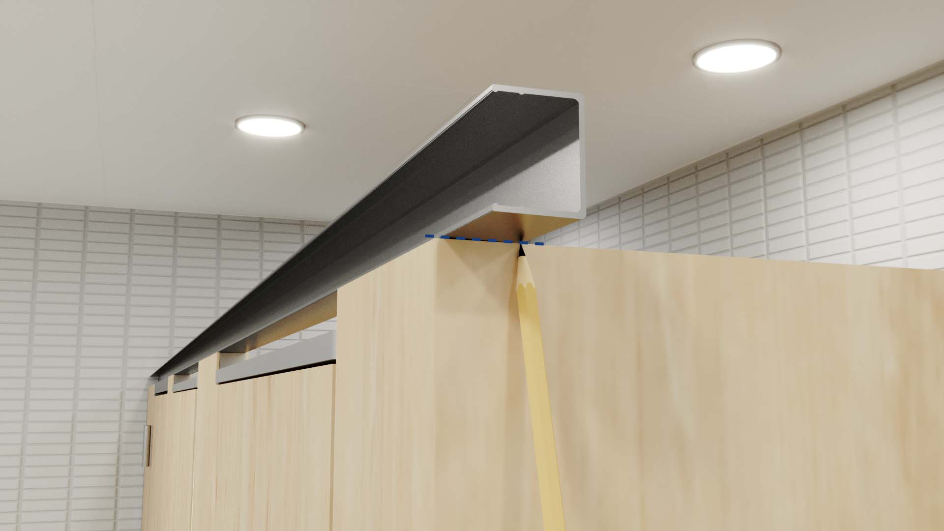 installation animation for bathroom partition