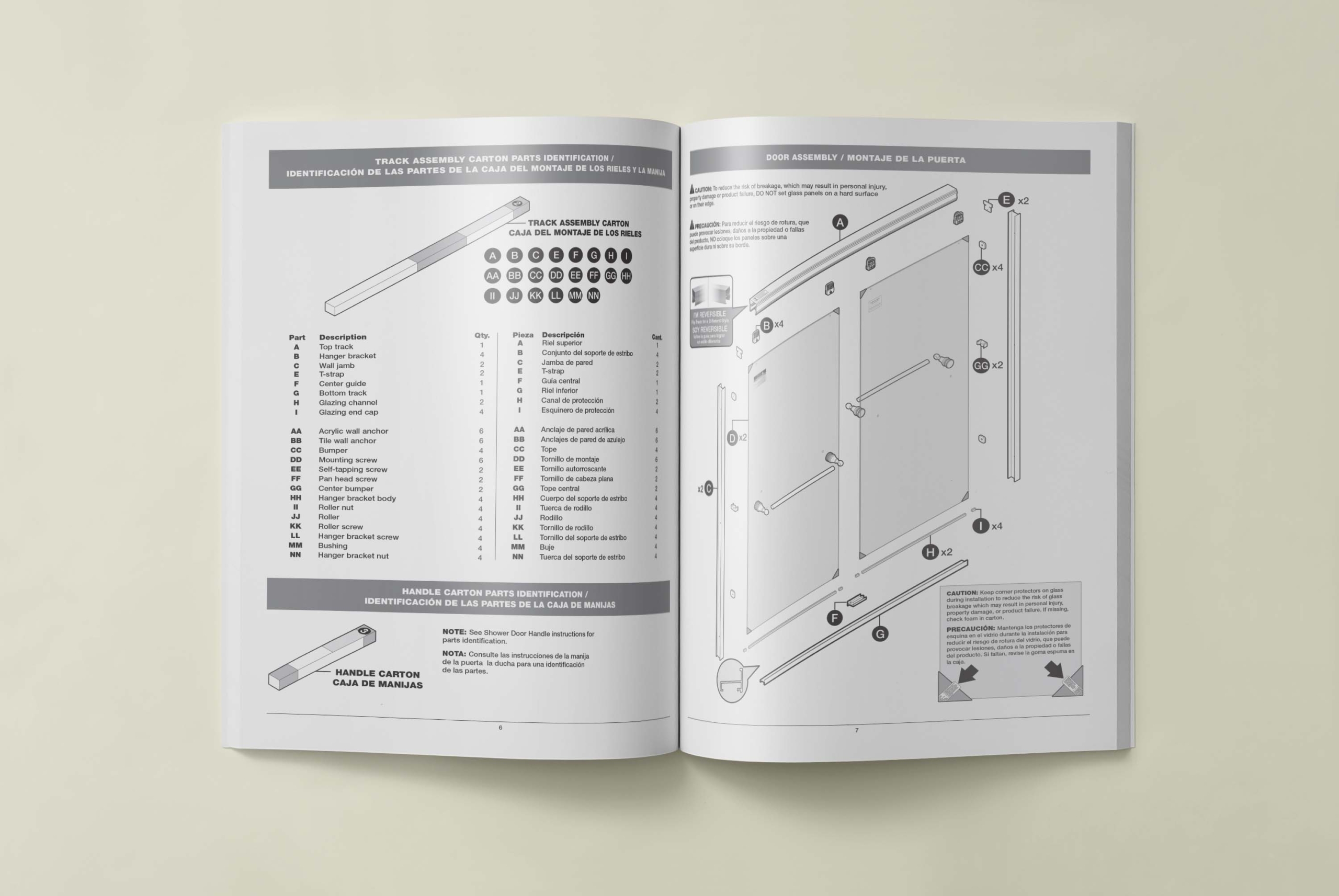 instruction manual for shower door installation