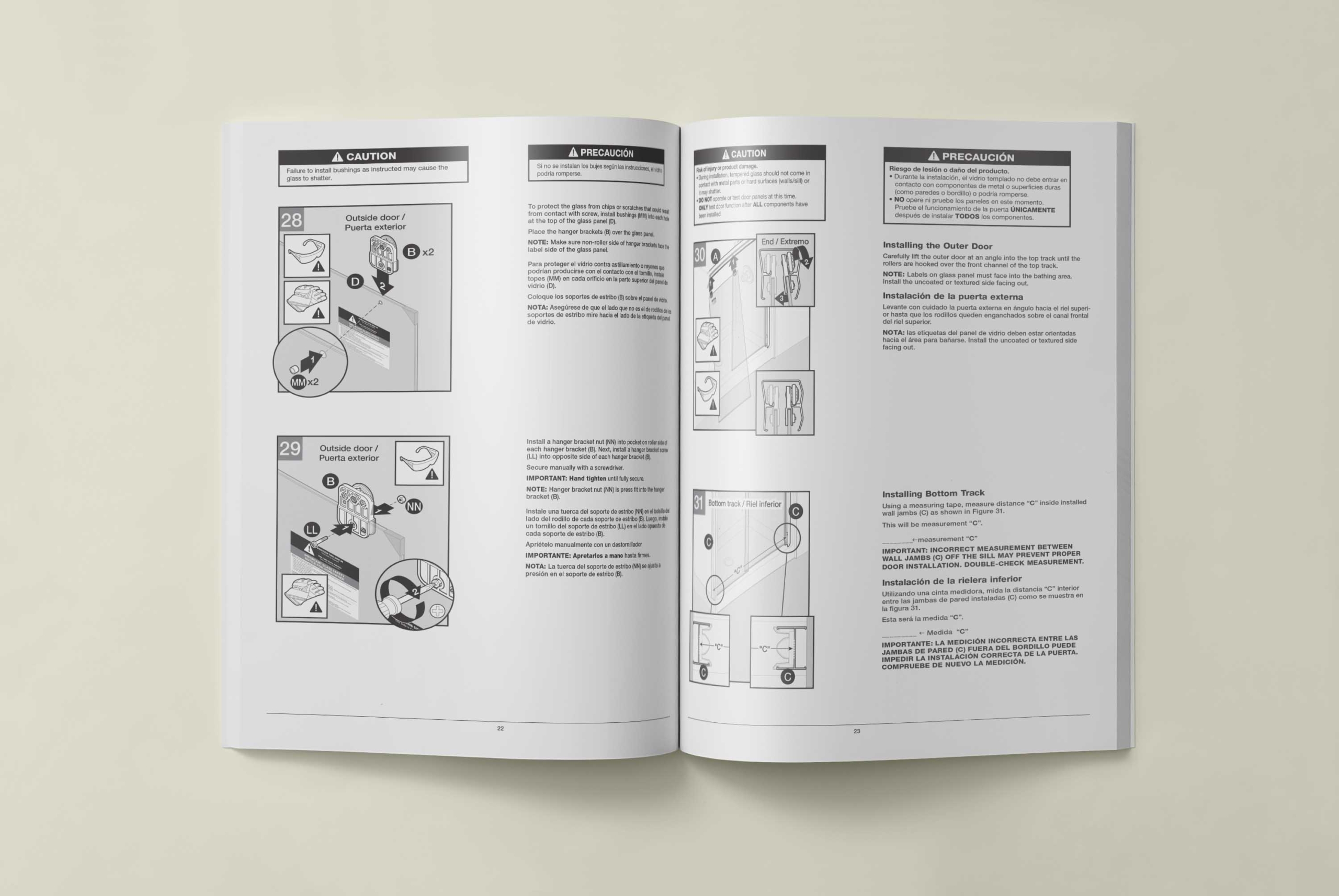 instruction manual for shower door installation