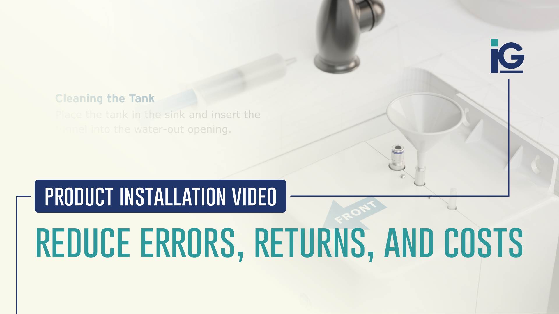 Product installation video demonstrating step-by-step product setup with a clean 3D visualization of components and tools