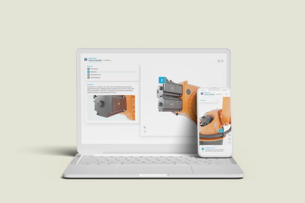 Info-Graphics’ interactive 3D viewer, built from CAD data, that allows consumers to spin, zoom, and flip through product details on a desktop or mobile device.
