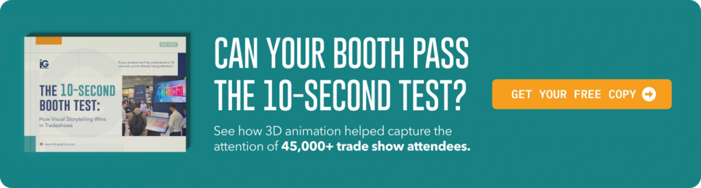 Get Info-Graphics’ free guide on 3D animation and interactive content for trade show booths